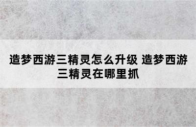 造梦西游三精灵怎么升级 造梦西游三精灵在哪里抓